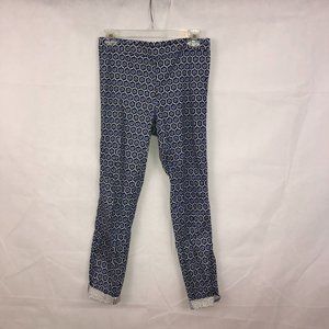 H&M Women's Blue/Black Geometric Pants Size 6